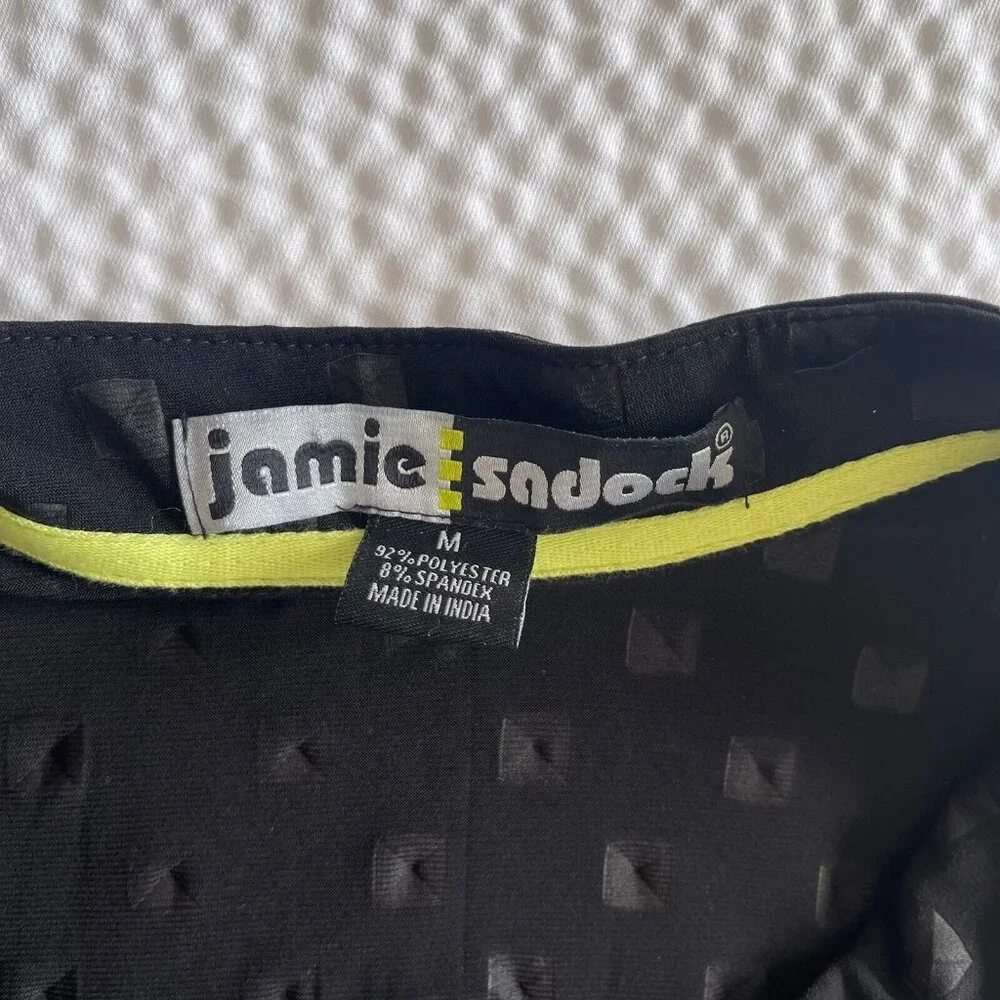 Jamie Sadock Women's Tshirt Black Tee Mock neck Shirt Short Sleeves Top Size M - Picture 7 of 10
